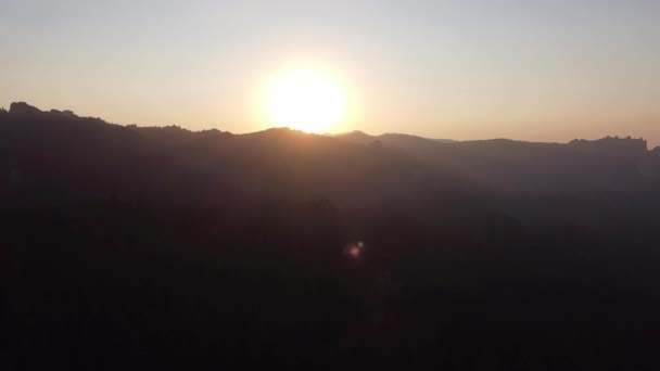 Montagnes Vues Coucher Soleil Depuis Drone — Video