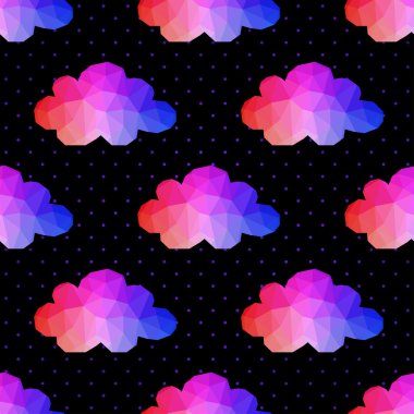 cloud seamless pattern. background made of triangles Square comp clipart