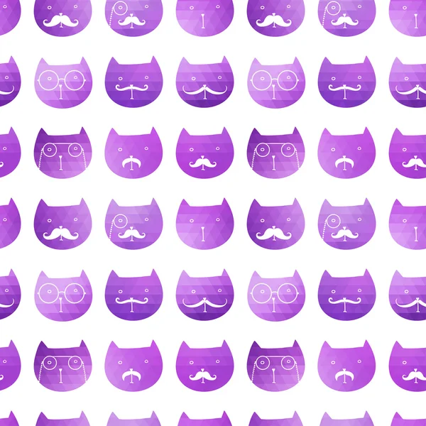 Cats seamless pattern. Vector. Vector triangle cats. Abstract ca — Stock Vector
