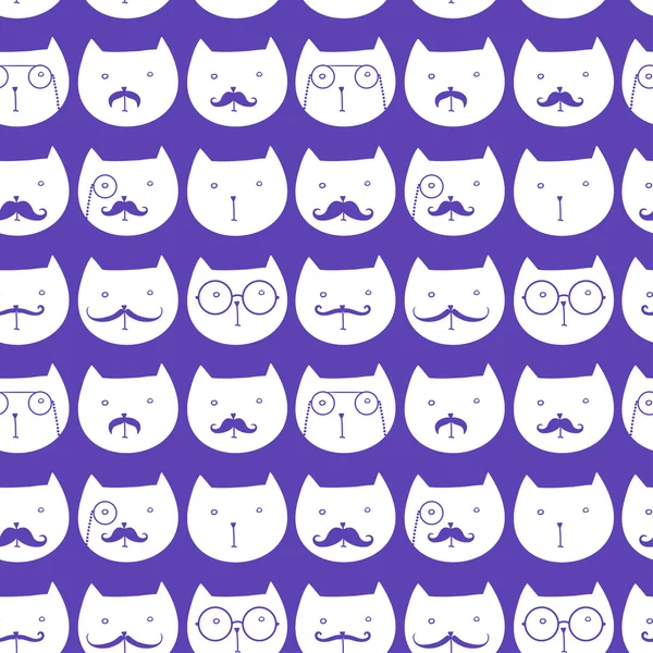 Seamless pattern with cute cats — Stock Vector