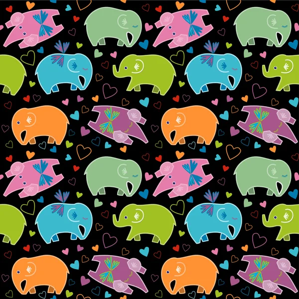 Seamless pattern with elephants — Stock Vector