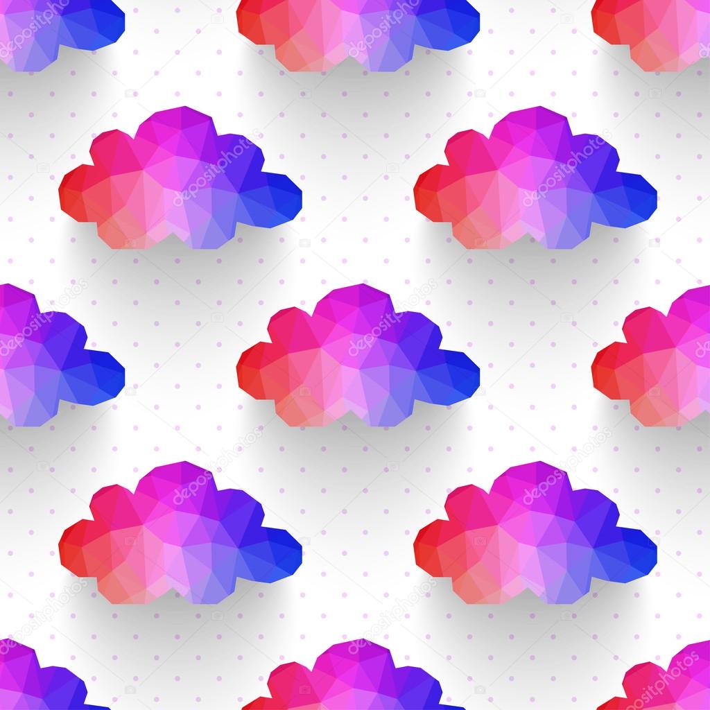 cloud seamless pattern. background made of triangles Square comp