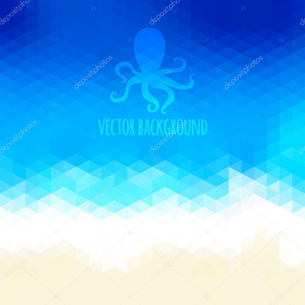 Abstract beach triangular background made of polygonal shapes. V