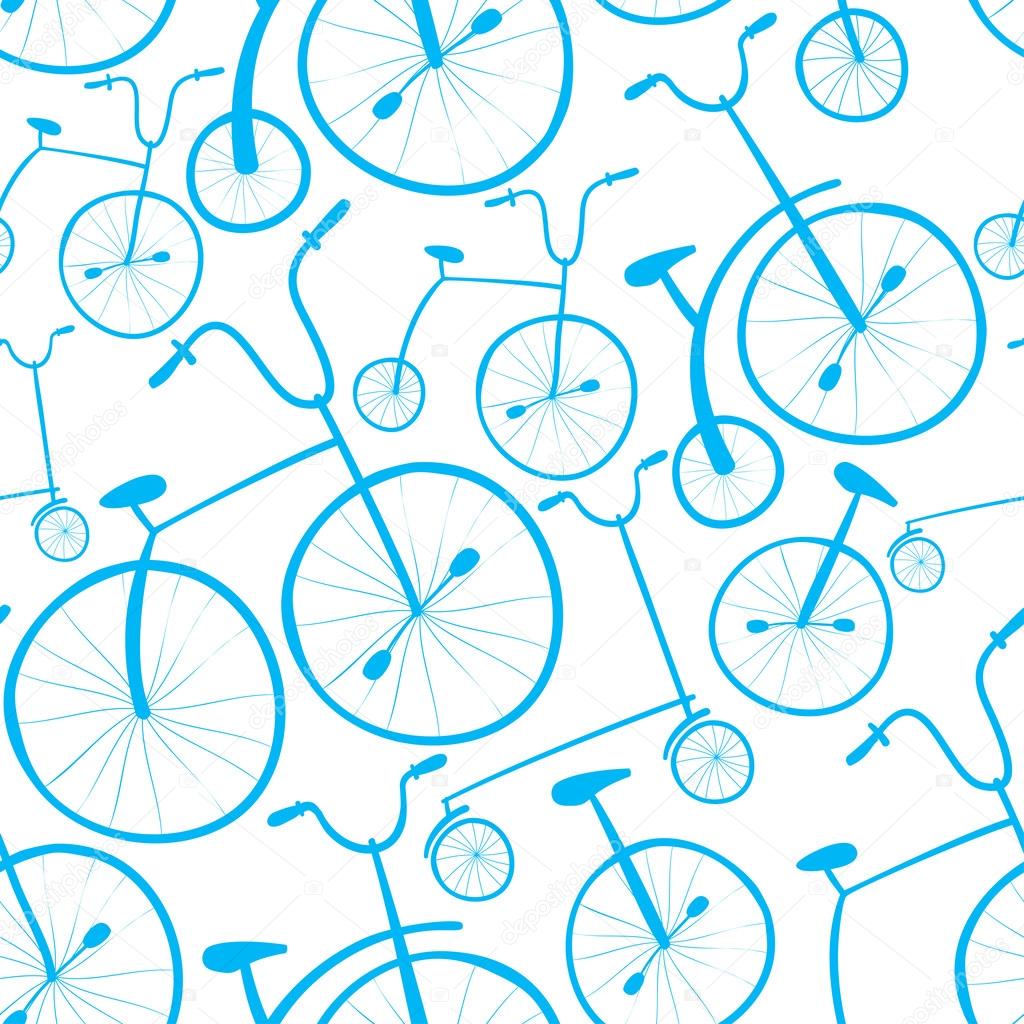 Seamless bicycles pattern