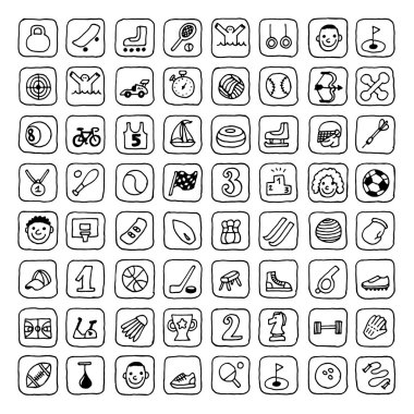 Doodle spor Icons set