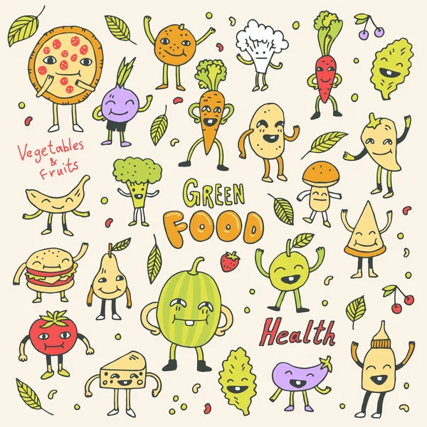 Zdravé zelené vegetariánské jídlo — Stockový vektor
