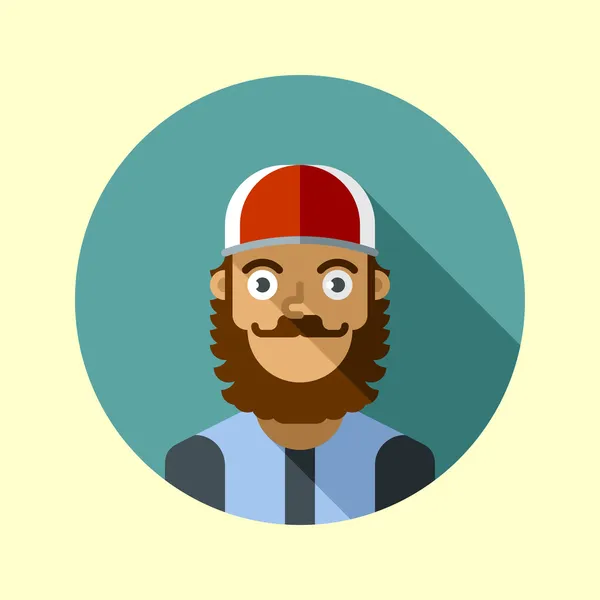 Hipster gars avec barbe et casquette . — Image vectorielle