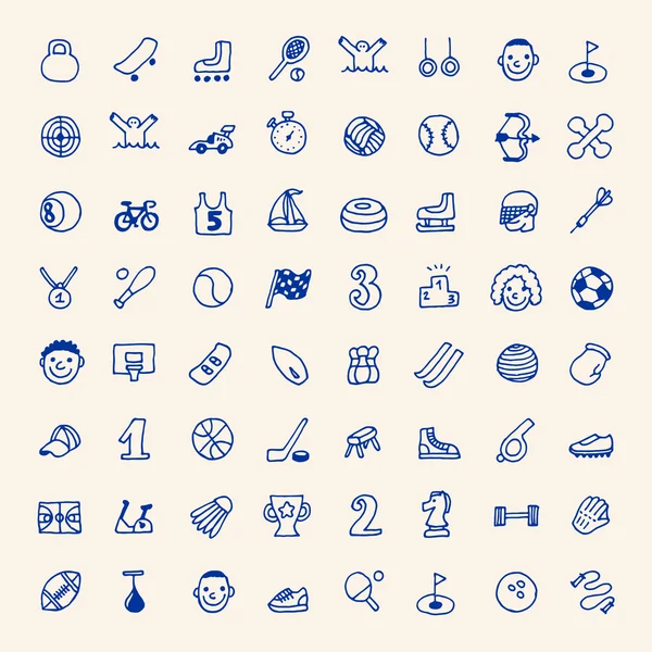 Doodle spor Icons set — Stok Vektör