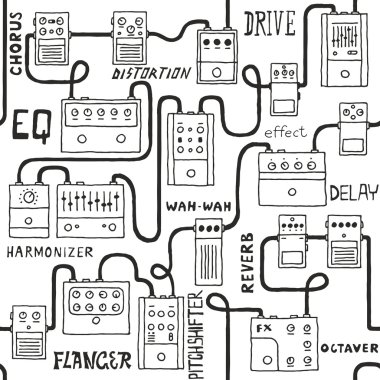 renkli gitar pedal.