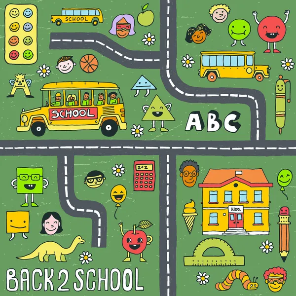 Back to school seamless pattern. — Stock Vector