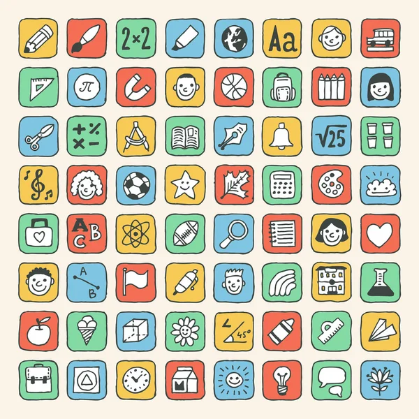 Okul Icons set — Stok Vektör