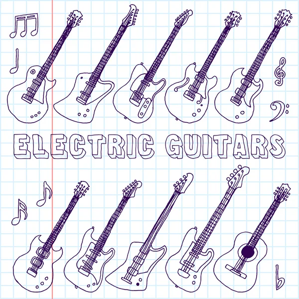 Guitares électriques — Image vectorielle