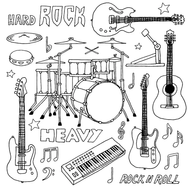 Rockband setzt Illustration. — Stockvektor