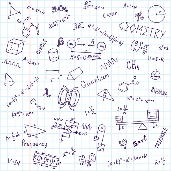 Cahier de formules de retour à l'école — Image vectorielle