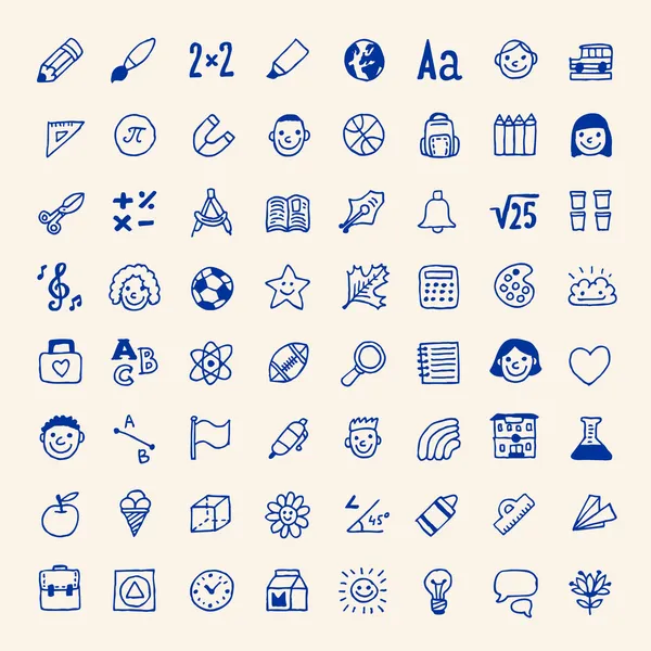 Basit okul Icons set. — Stok Vektör