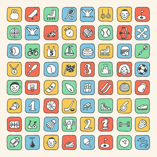 Doodle sport icons set — Stock Vector