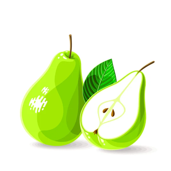 Fresh green pears — Stock Vector