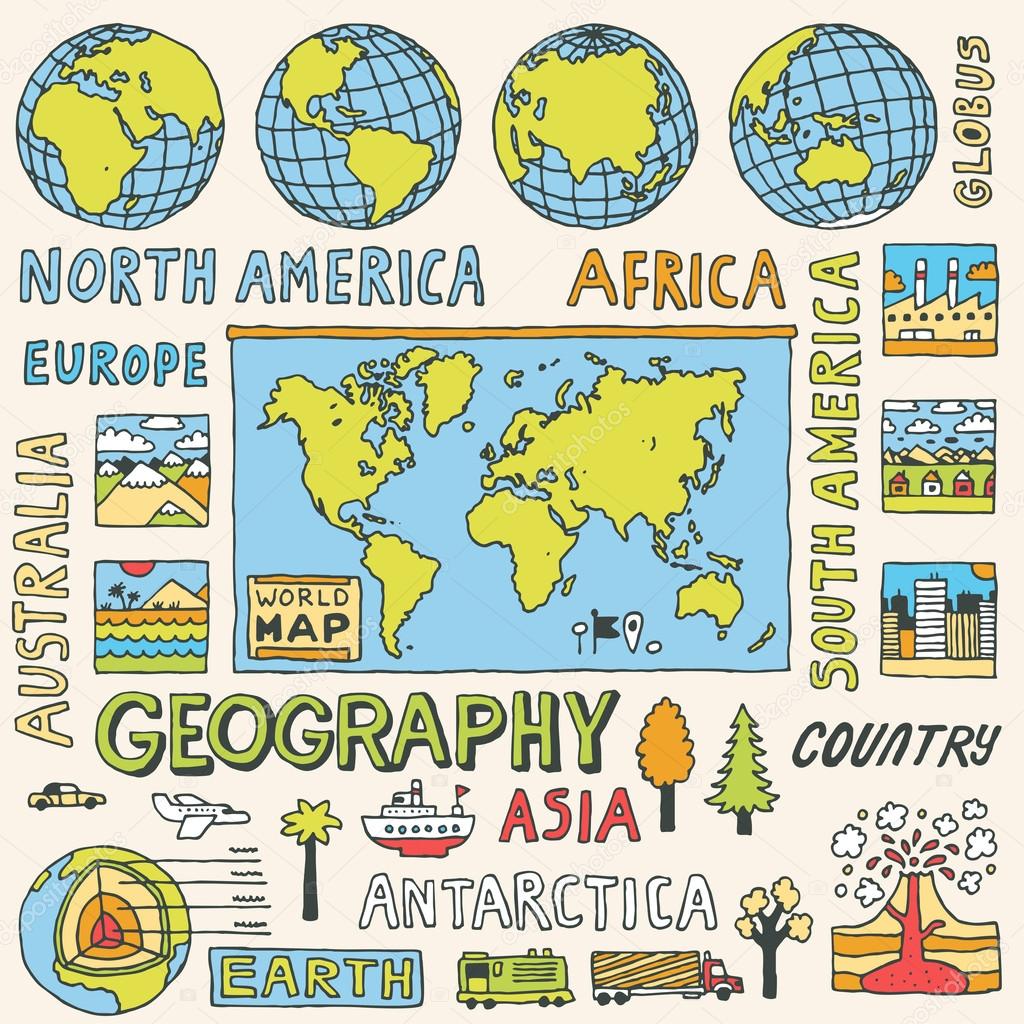 Geography doodles. Stock Vector Image by ©Sashatigar 51488205