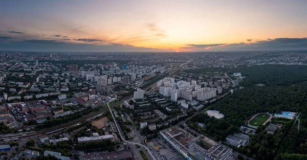 Vista Metrópole Noite Uma Grande Altura — Fotografia de Stock