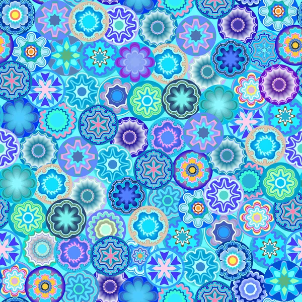 Millefiori Motif Sans Couture Coloré Motif Abstrait Mosaïque Avec Différentes — Image vectorielle