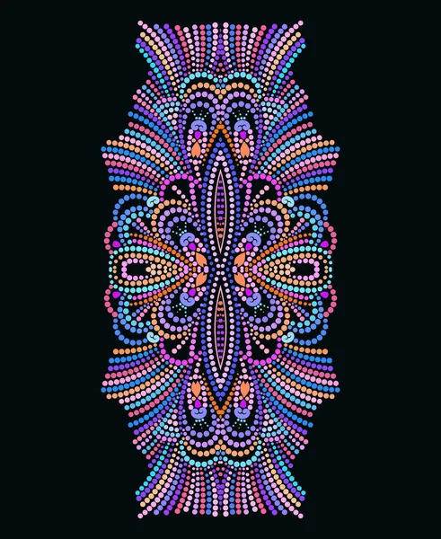 Décolleté Ethnique Motif Traditionnel Coloré Pointillé Impression Vectorielle Avec Des Illustration De Stock