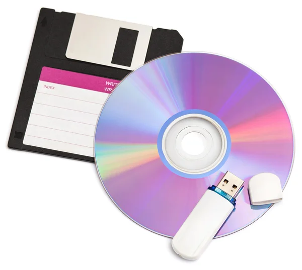CD disk disket ve flash sürücü