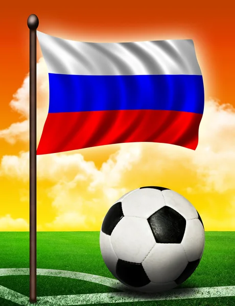 Russian flag and ball — Stock Photo, Image
