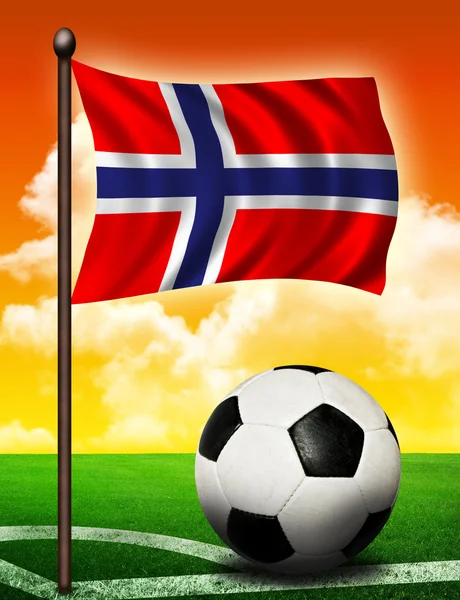 Norway flag and ball — Stock Photo, Image