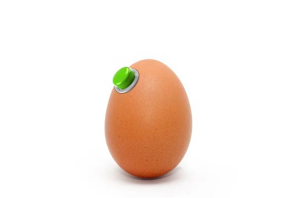 Egg with button — Stock Photo, Image