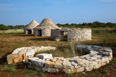 geleneksel Istrian yapım aşamaları evler