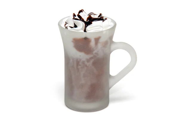 Kaffee-Cocktail mit Schokolade im Glas — Stockfoto