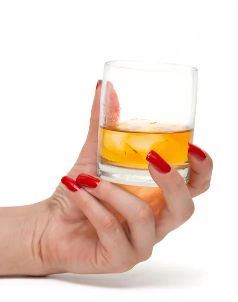 Whiskey in the women's hand — Stock Photo, Image