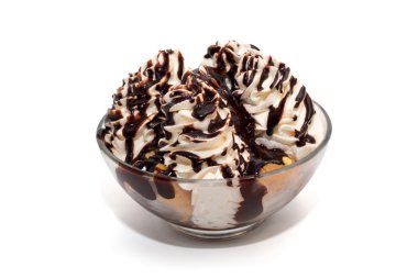 tatlı krema ve izole tepesi ile