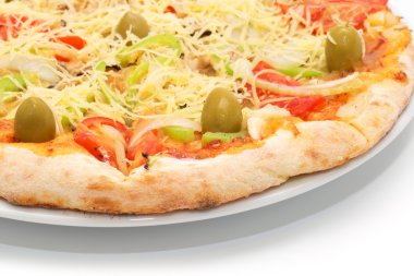 Pizza vegetariana plaka