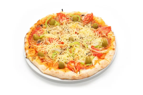 Pizza Vegetariana on the plate — Stock Photo, Image