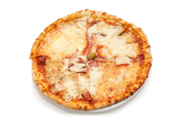Pizza Quattro Formaggi on the white background — Stock Photo, Image
