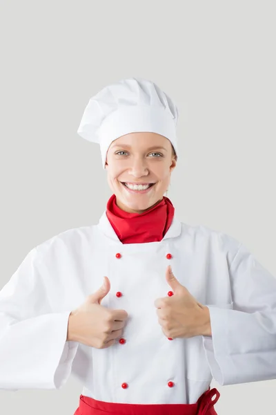 Girl dressed as chefs — Stock Photo, Image