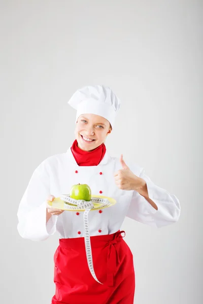 Kobieta kucharz. pojęcie diety — Zdjęcie stockowe