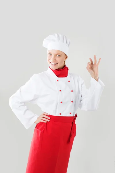 Chef inviting at restaurant — Stock Photo, Image