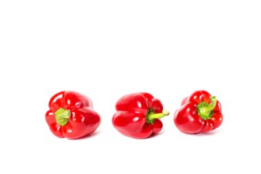 tatlı kırmızı biber izole dört farklı foreshortenings ayarla