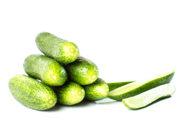Komkommer groente geïsoleerd op witte achtergrond — Stockfoto