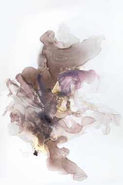 Luxury abstract fluid art painting in alcohol ink technique. Tender and dreamy design.