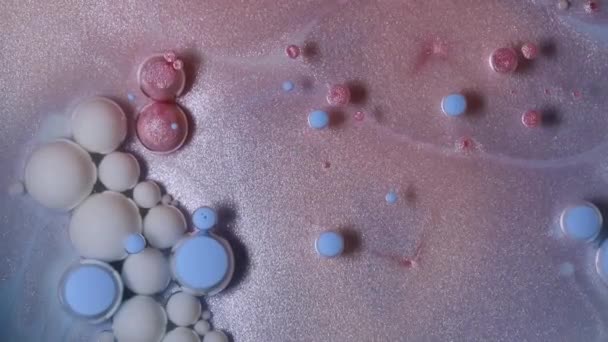 Бульбашки Фарби Олії Фон Абстракції Макросів — стокове відео