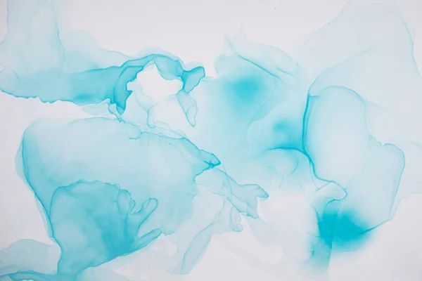 Abstract Painting Alcohol Ink Blue Background — Stock Photo, Image