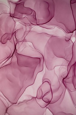 Alkol mürekkebi, pembe ve mor boya tekniğinde gösterişli soyut sıvı boya.