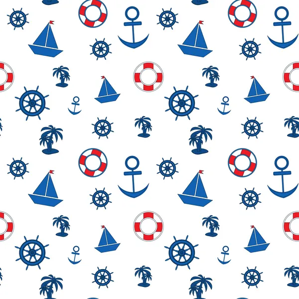 Seamless pattern with sea ship ocean Royalty Free Stock Vectors