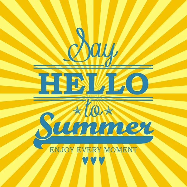 Αφίσα καλοκαίρι Πες Γεια σας για το καλοκαίρι — Διανυσματικό Αρχείο