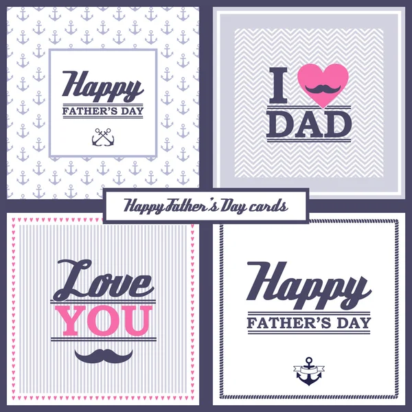 Happy father's day cards on different background. — Stock Vector