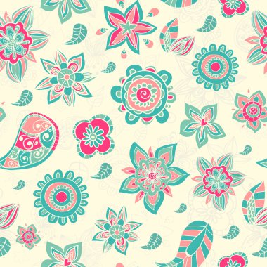 Vektör çiçeği pürüzsüz desen