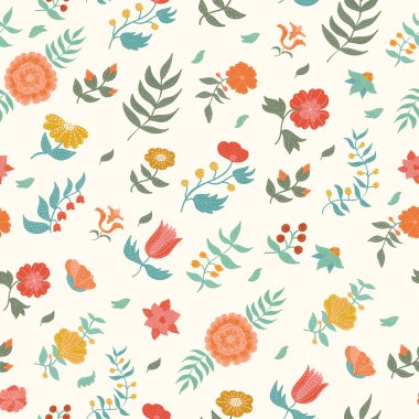 vektör sorunsuz sevimli çiçek deseni